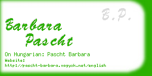 barbara pascht business card